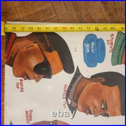 Vintage African Barbershop Signboard, Hand-Painted, from Ghana, Framed