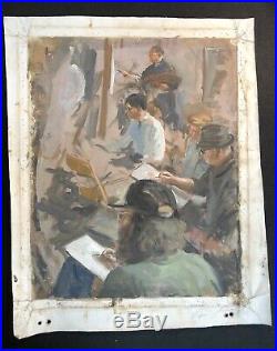 Vintage Albert Wasserman New York City Art Studio Double Sided painting ASL WPA