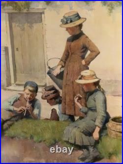 Vintage Alfred Hartley Watercolour Painting Signed Framed