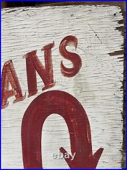 Vintage All Musicians Register Here Hand Painted Wood Sign