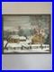 Vintage American Folk Art Naive Winter Snow Scene Oil Painting Signed Beauty
