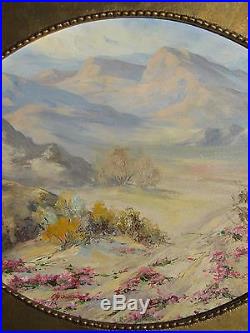 Vintage American Impressionist Oil Painting Palm Springs Ca Desert Western Art