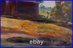 Vintage American Impressionist Oil on Board Painting Country Signed