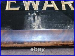 Vintage American Insurance Co Sign Newark New Jersey NJ Reverse Painted Glass