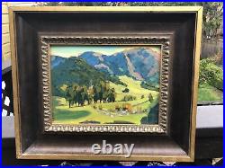 Vintage American Landscape Painting, Acrylic On Board, Signed By Artist