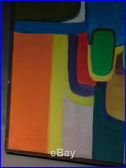 Vintage American Modern Abstract Oil Painting Chris Triola Michigan Designer 67