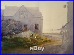 Vintage American Realism Paul Niemiec Ma Monhegan Me Fishermen's Light Painting