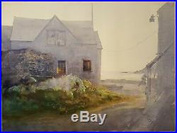 Vintage American Realism Paul Niemiec Ma Monhegan Me Fishermen's Light Painting