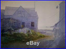 Vintage American Realism Paul Niemiec Ma Monhegan Me Fishermen's Light Painting