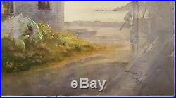 Vintage American Realism Paul Niemiec Ma Monhegan Me Fishermen's Light Painting