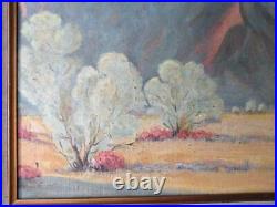 Vintage American Western Oil Painting Art Desert Landscape Signed D Stern Trees