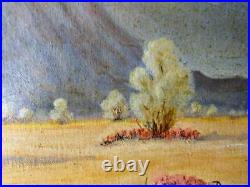 Vintage American Western Oil Painting Art Desert Landscape Signed D Stern Trees