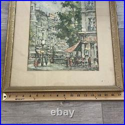 Vintage Andre Picot Painting Signed Lithograph Print Framed Glass Art Signed