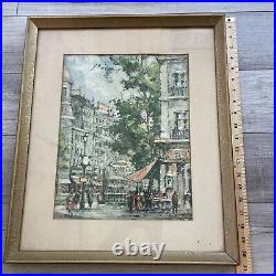 Vintage Andre Picot Painting Signed Lithograph Print Framed Glass Art Signed