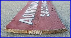 Vintage Antique Adirondack Inn Sacandaga Park NY Wood Sign Hand Painted Folk Art