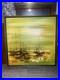 Vintage Antique C. Roberts Painting Abstract Sailboats Signed Framed