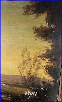 Vintage Antique German School Oil On Board, Signed