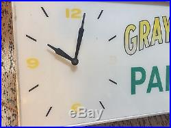 Vintage Antique Gray Seal Paints Clock Sign Light COOL! Lighted FREE SHIP