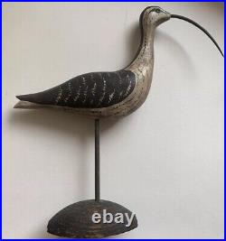 Vintage/Antique Hand Painted Shore Bird Iron Beak Signed