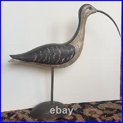 Vintage/Antique Hand Painted Shore Bird Iron Beak Signed