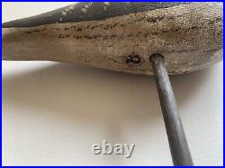 Vintage/Antique Hand Painted Shore Bird Iron Beak Signed