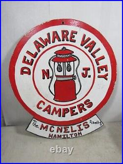 Vintage/Antique Homemade Hand Painted Delaware Valley NJ Campers Sign