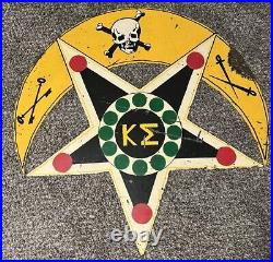 Vintage Antique Large Metal Kappa Sigma Fraternity Painted Sign
