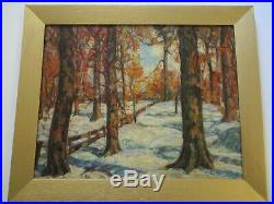 Vintage Antique Mystery Painting American Impressionism Landscape Woods Forest