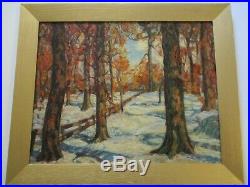 Vintage Antique Mystery Painting American Impressionism Landscape Woods Forest