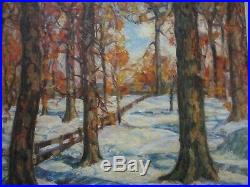 Vintage Antique Mystery Painting American Impressionism Landscape Woods Forest