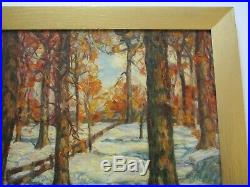 Vintage Antique Mystery Painting American Impressionism Landscape Woods Forest