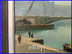 Vintage Antique Oil Painting On Canvas In Paris Artist Signed Morgan