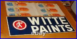 Vintage Antique Original Witte Paints +painter 28 X 10 Metal Gasoline Oil Sign