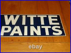Vintage Antique Original Witte Paints +painter 28 X 10 Metal Gasoline Oil Sign