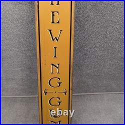 Vintage Antique Painted Metal Chewing Gum At Counter Advertising Sign 19.5x3.5
