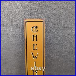 Vintage Antique Painted Metal Chewing Gum At Counter Advertising Sign 19.5x3.5