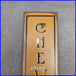 Vintage Antique Painted Metal Chewing Gum At Counter Advertising Sign 19.5x3.5