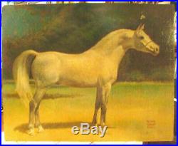 Vintage Antique Rodney Robert Stone Horse Oil Painting On Board Signed