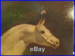 Vintage Antique Rodney Robert Stone Horse Oil Painting On Board Signed