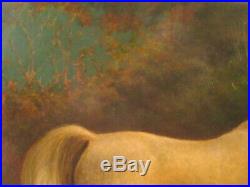 Vintage Antique Rodney Robert Stone Horse Oil Painting On Board Signed