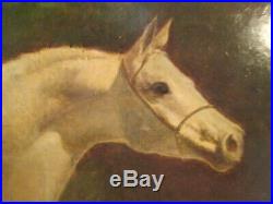 Vintage Antique Rodney Robert Stone Horse Oil Painting On Board Signed