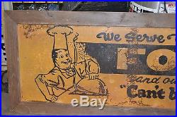 Vintage / Antique Sand Paint Restaurant Food Sign