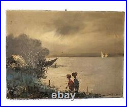 Vintage / Antique Seascape Oil Painting Signed