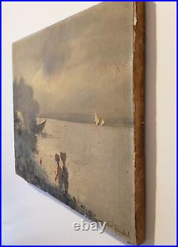 Vintage / Antique Seascape Oil Painting Signed