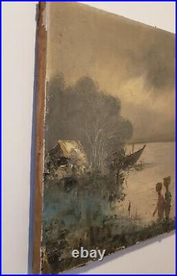 Vintage / Antique Seascape Oil Painting Signed