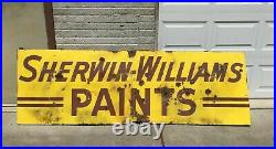 Vintage Antique Sherwin Williams Paint Porcelain Sign Paints Bullet Holes