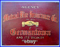 Vintage Antique Wooden Trade Sign Hand painted Insurance Sign FREE Shipping