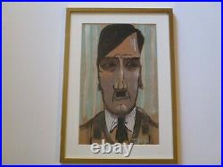 Vintage Antique Ww2 Portrait Of An Artist Hitler Mystery Artist Modernist Signed