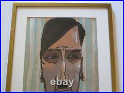 Vintage Antique Ww2 Portrait Of An Artist Hitler Mystery Artist Modernist Signed