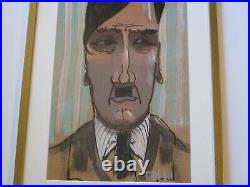 Vintage Antique Ww2 Portrait Of An Artist Hitler Mystery Artist Modernist Signed